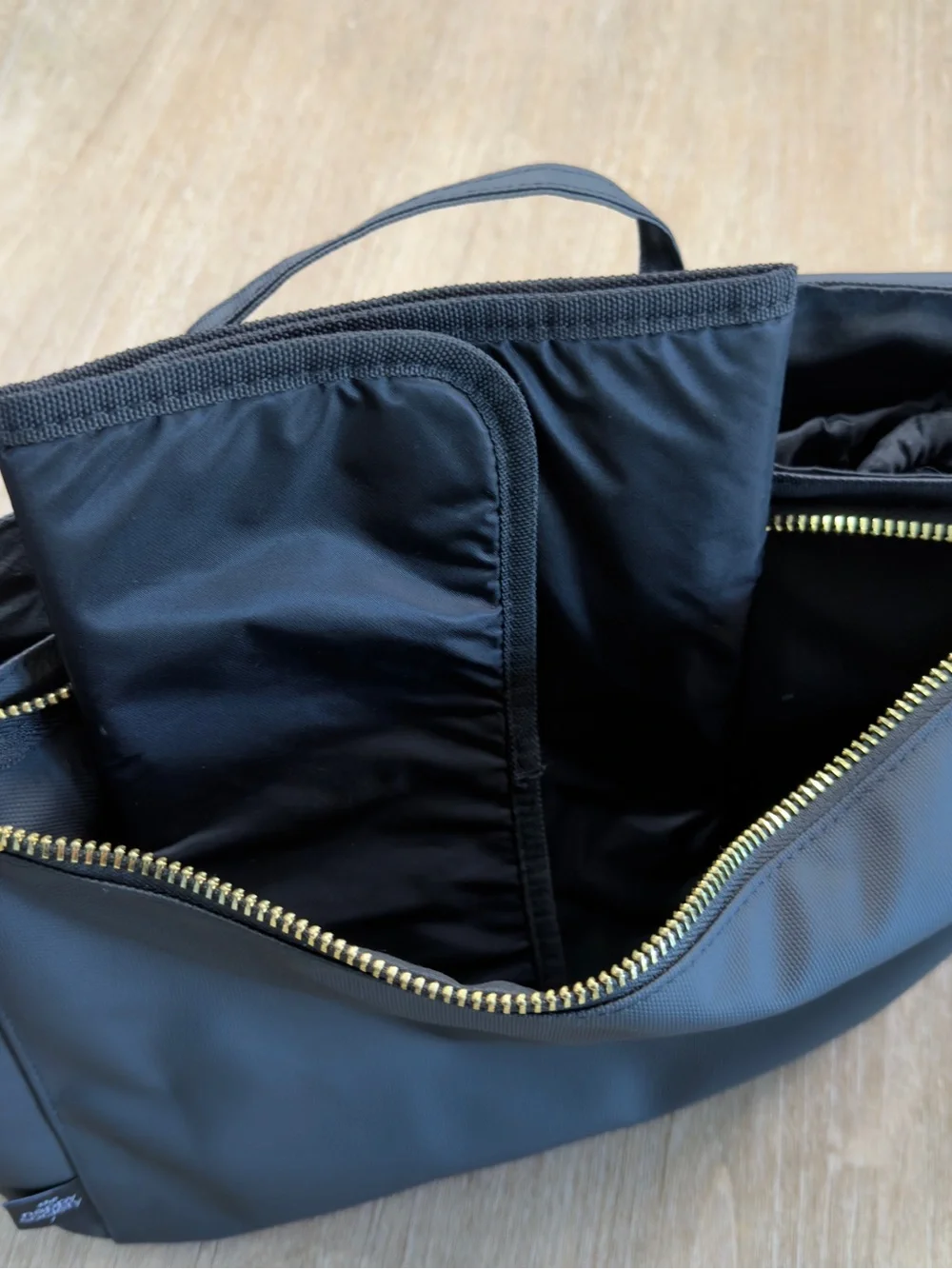 The Nappy Society Black Tote Organizer Insert Diaper Bag + Changing Mat